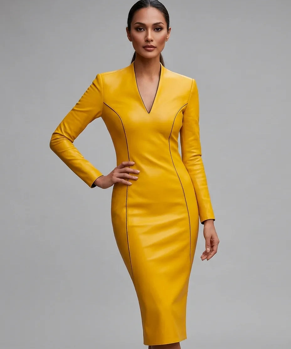 Noctra - Sculpt Leather Dress